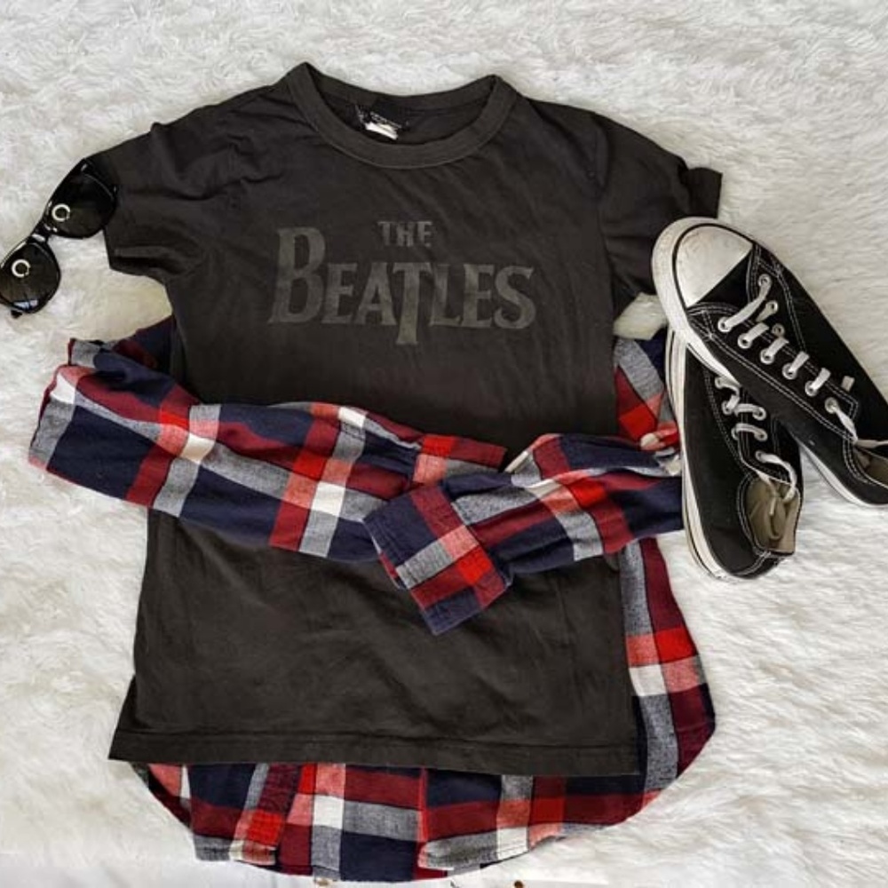 Beatles retro style t shirt top size M